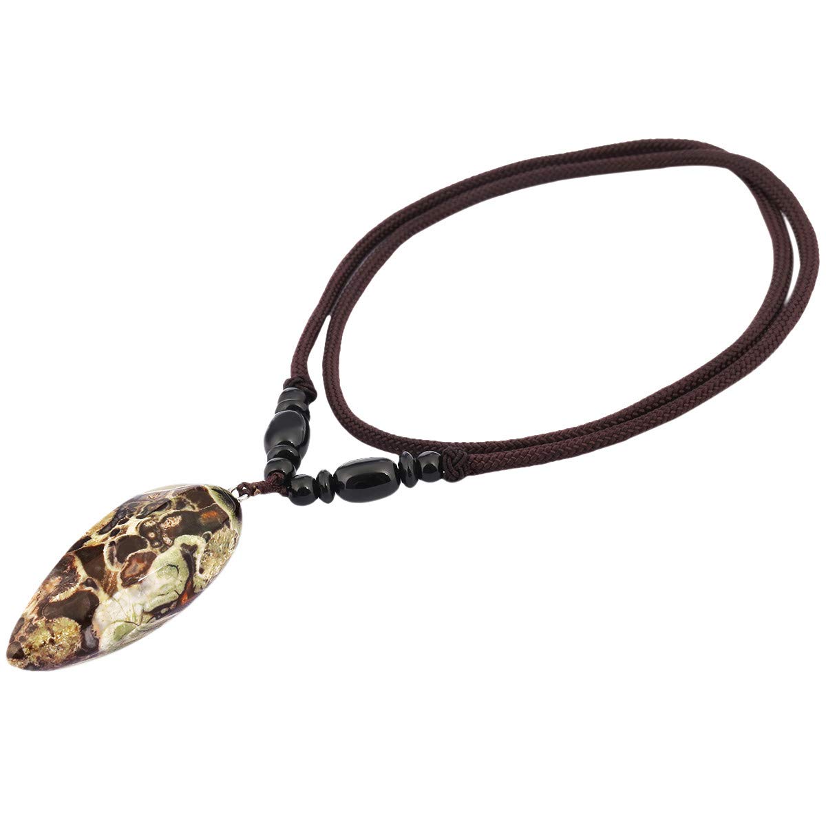 KYEYGWO Stone Pendant for Women and Men, Reiki Healing Crystal Point Necklace for Jewelry