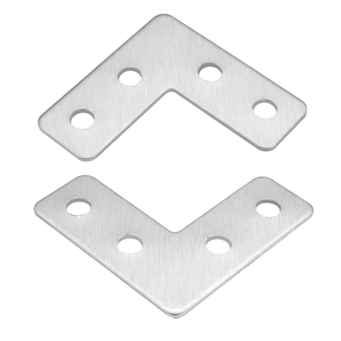 Sourcingmap Flat Plate L Shape, 40mmx40mm, Stainless Steel 304 Angle Corner Brace Repair Brackets, Pack of 8
