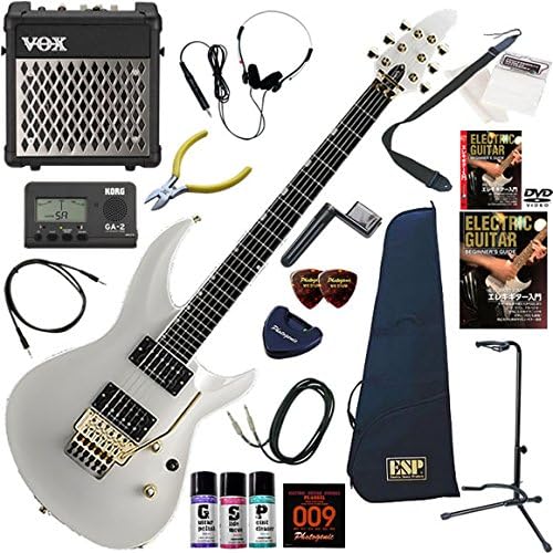 Edwards エレキギター 初心者 入門 Esp直系の国産ブランド 左右非対称ボディのホライゾンiii スルーネックモデル リズム機能とエフェクターを搭載したvox Mini5rmが入ってる充実点セット E Hr 145iii Pw パールホワイト Fizjolov Pl