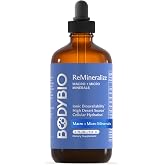 BodyBio ReMineralize - Essential Ionic Trace Minerals for Hydration &amp; Detox | Over 72 Bioavailable Trace Minerals for Rapid Absorption