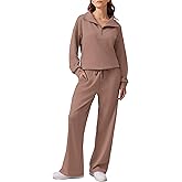 PINSPARK 2 Piece Sets for Women 2025 Fall Outfits Sweatsuit Loose Fit Sweatshirt Wide Leg Sweatpants Matching Set Tracksuit
