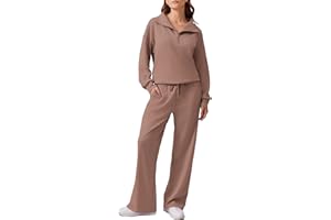 PINSPARK 2 Piece Sets for Women 2024 Fall Outfits Sweatsuit Oversized Sweatshirt Wide Leg Sweatpants Matching Set Tracksuit