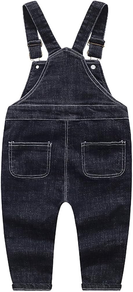 Kidscool Baby & Little Boys/Girls Blue & Black Denim Overalls: Clothing