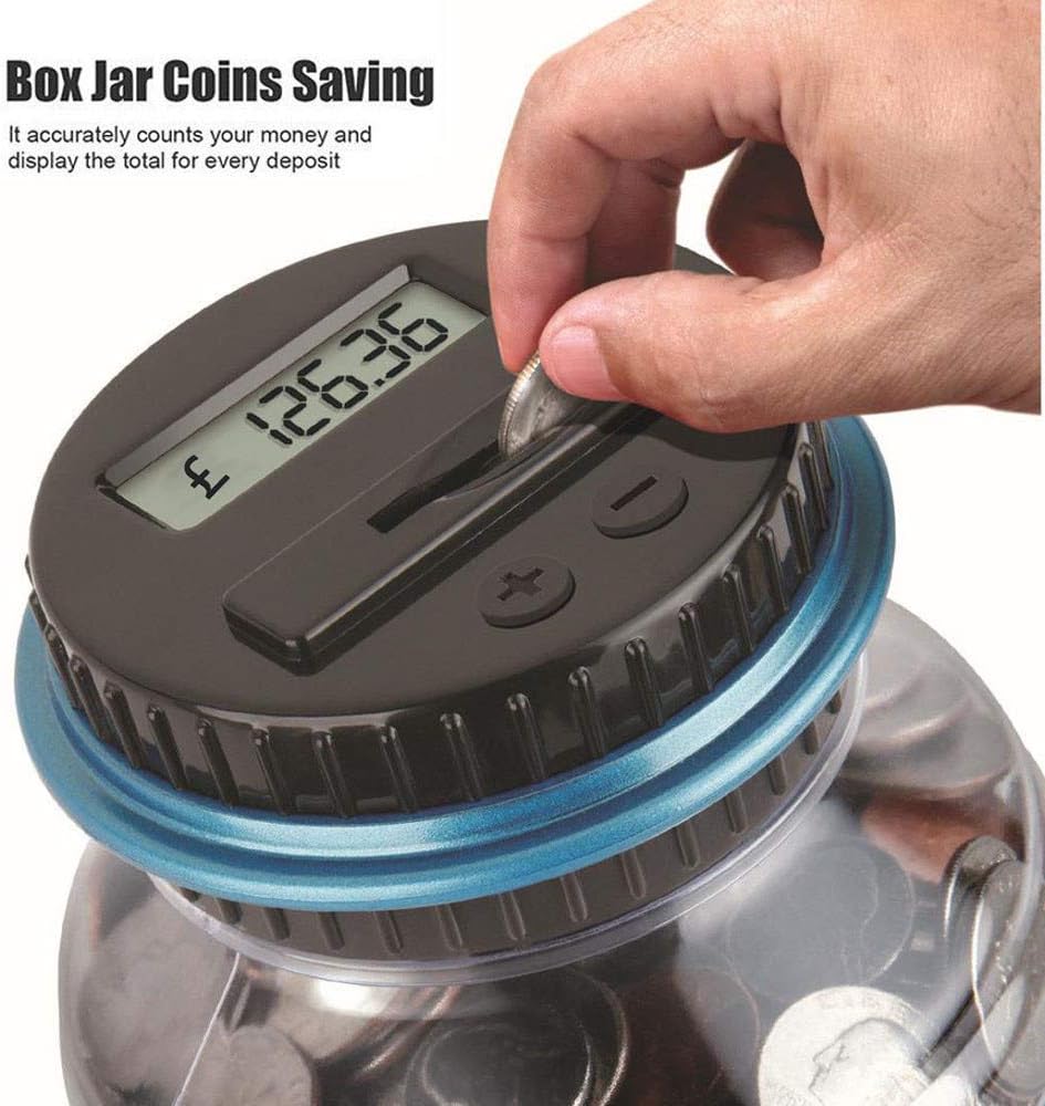 Money Counting LCD Counter Savings Coin Bank Piggy Digital Clear 