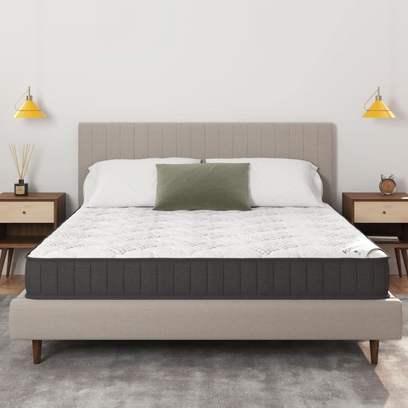 Ottomanson King 9" Hybrid Mattress - Firm - Made in USA - Individually Pocketed Coils & CertiPUR-US Foam - Fiberglass-Free - Bed in a Box Image