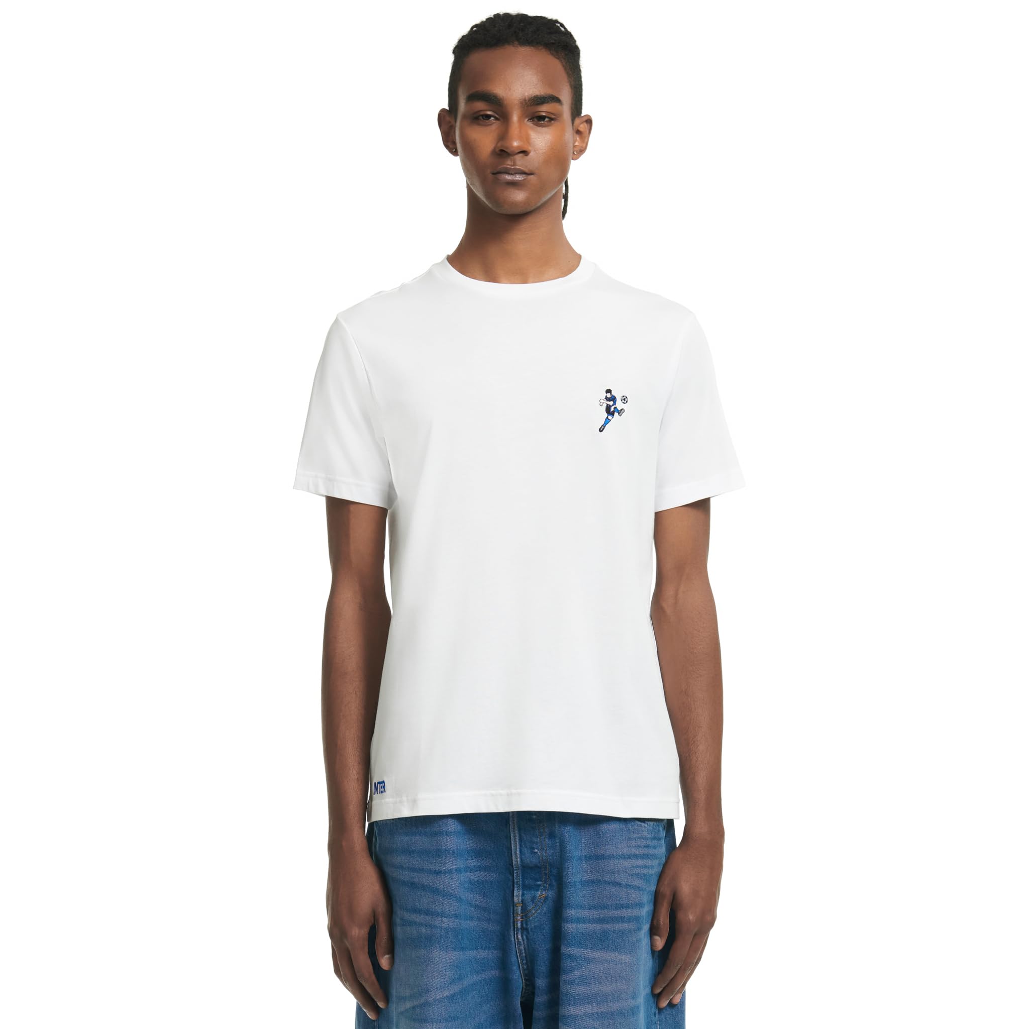 Inter Collezione Ufficiale Unisex Adult Embroidery T-Shirt, White 15, L