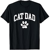 Cat Dad - Vintage Distressed Design - Funny Cat Paw T-Shirt