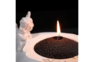 Aufien Candle Sand with Wicks, 21.4 Oz Pearled Candle, DIY Bead Powder Sand Wax Making kit Refillable Non Toxic for Handmade, Wedding and Halloween Christmas Decorations Black Unscented