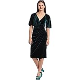 Maggy London Womens Surplus Bodice Wrap Look Velvet Dress Even Occasion Cocktail Guest of