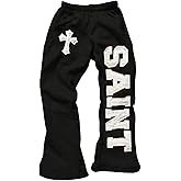 SOLY HUX Women's Graphic Sweatpants Y2k Gothic Elastic High Waisted Baggy Wide Leg Pants Streetwear
