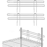 MOLIGOU 2 Pcs Wire Shelf Ledge, 18" L x 5" H Wire Shelving Side Ledge Rail for Wire Shelve Organization
