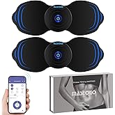 MASTOGO Wireless Tens Unit Muscle Stimulator - Two Sets of Tens Unit Massager for Pain Relief - Up to 12 Mode 20 Intensity Portable with App Controlled Bluetooth TENS EMS Muscle Stimulator Machine