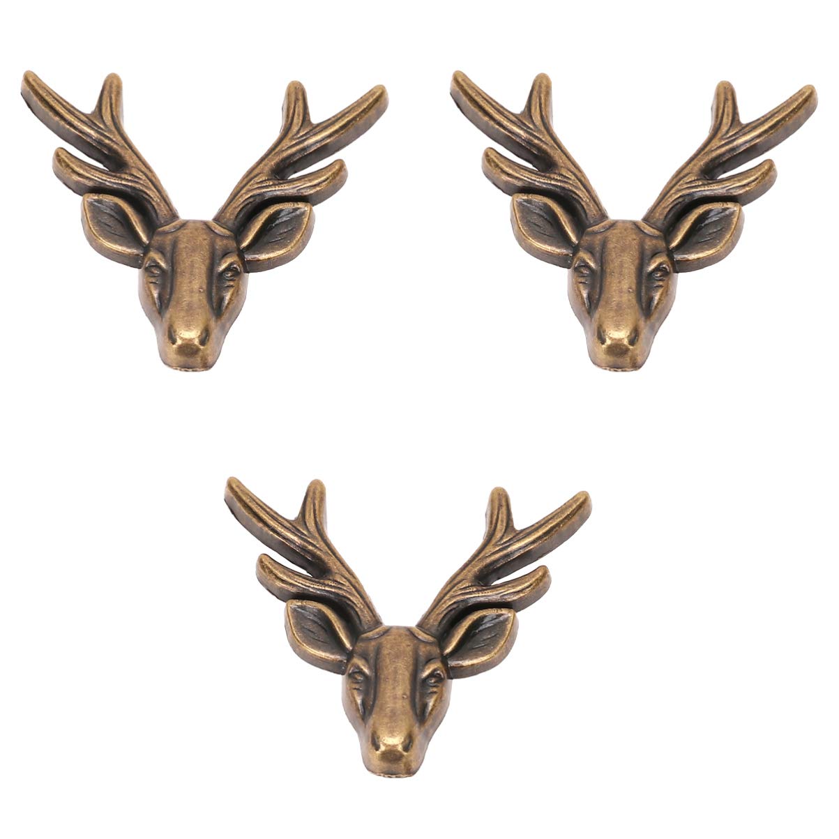 10sets Retro Deer Shape Alloy Snap Button Fasteners for Diy Crafts Clasp Buckle Accessories for Bags and Handbags Antique Bronze