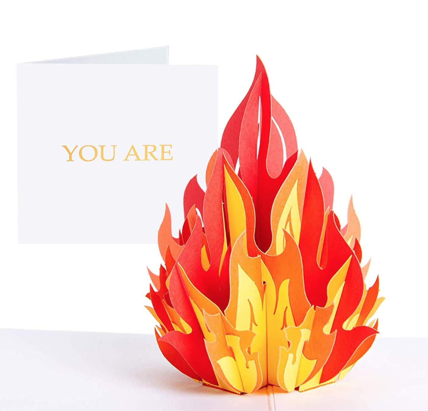 PopLife® You're FIRE 3D Pop Up Card - Just Because, Father’s Day, Congratulations, Happy Birthday, New Job, Valentine's Day, Funny Card for Him, Graduation, Silly Get Well Soon