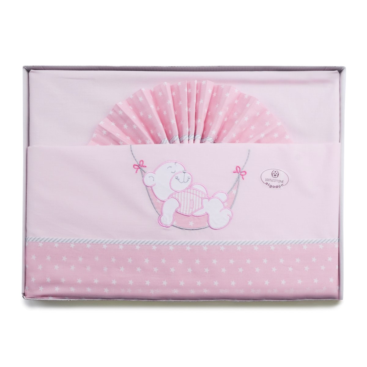 PEKITAS Sheet Set, Cotton, Pink, Cuna