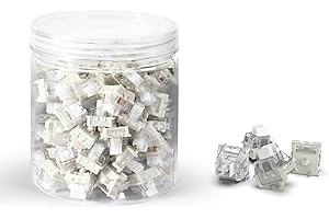 MAGIC-REFINER x Creamy White Switches for Mechanical Keyboard DIY, 42gf Linear Keyswitch 3 Pins, Pre Lubed with POM Stem Compatible for MX Mechanical Keyboard Switch Set (100PCS)