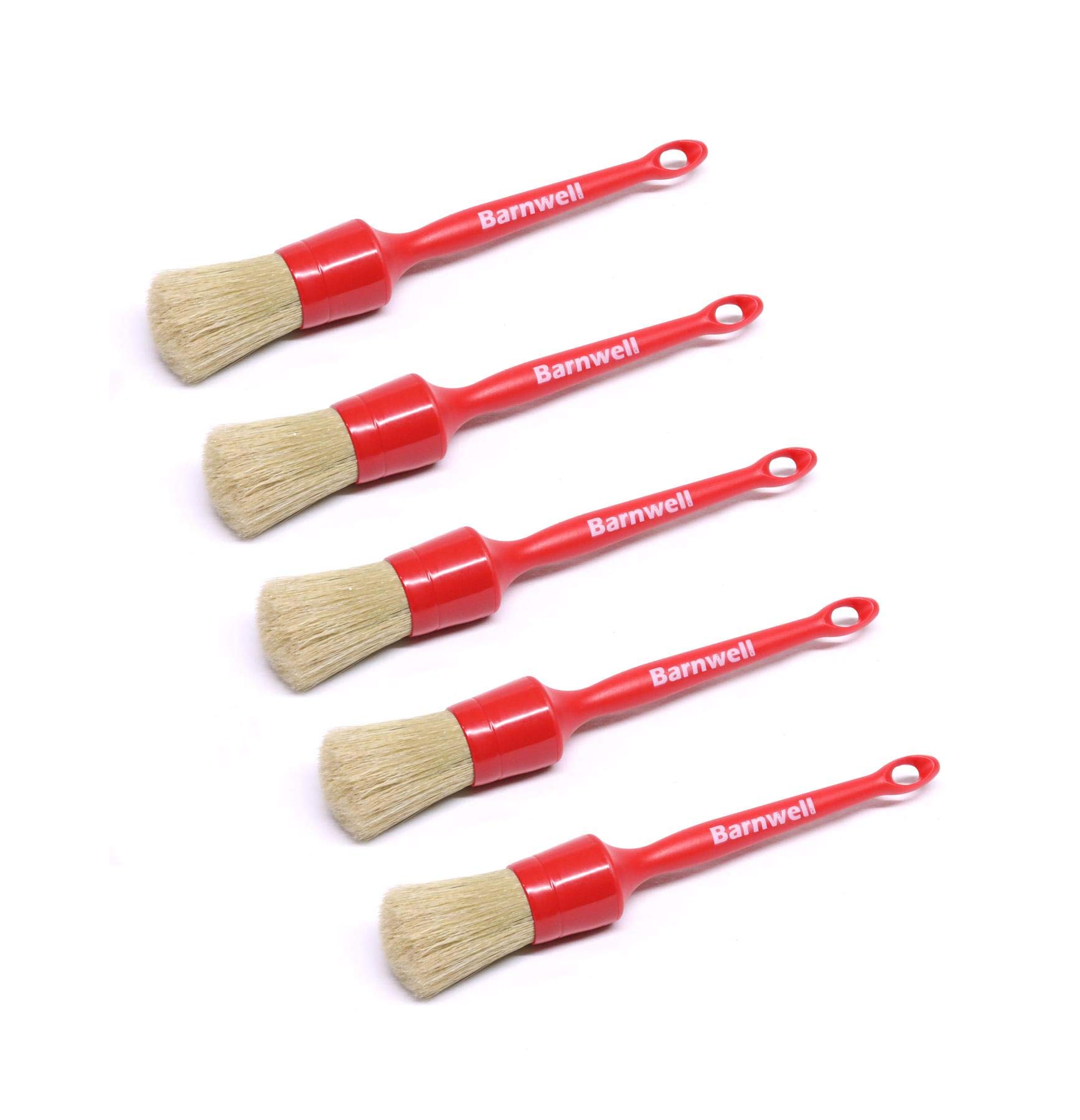 Barnwell Pack of 5 No.20 Sash Detailing Brushes (32mm) Alloy Wheel Engine Bay Trim Dash Cleaning