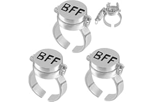 IRELYN BFF Rings Adjustable 2 Best Friends Forever Ring Spongebob Cute Rings for Teen Girl Gifts Friendship Rings Matching Couple Rings