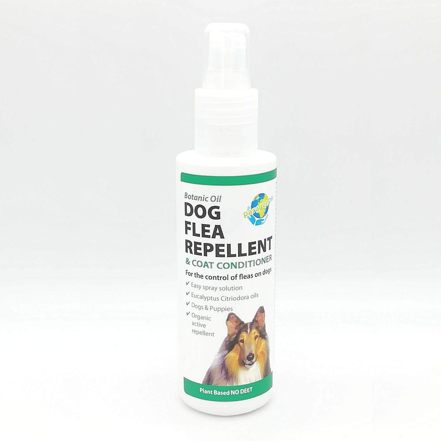 150ML NATURAL EXTRACT DOG FLEA REPELLENT AND COAT CONDITIONER CONTROL OF FLEAS ON DOGS NATURAL OILS AND WHEAT PROTEINS CONTAINS NO DEET OR PERMETHRINS