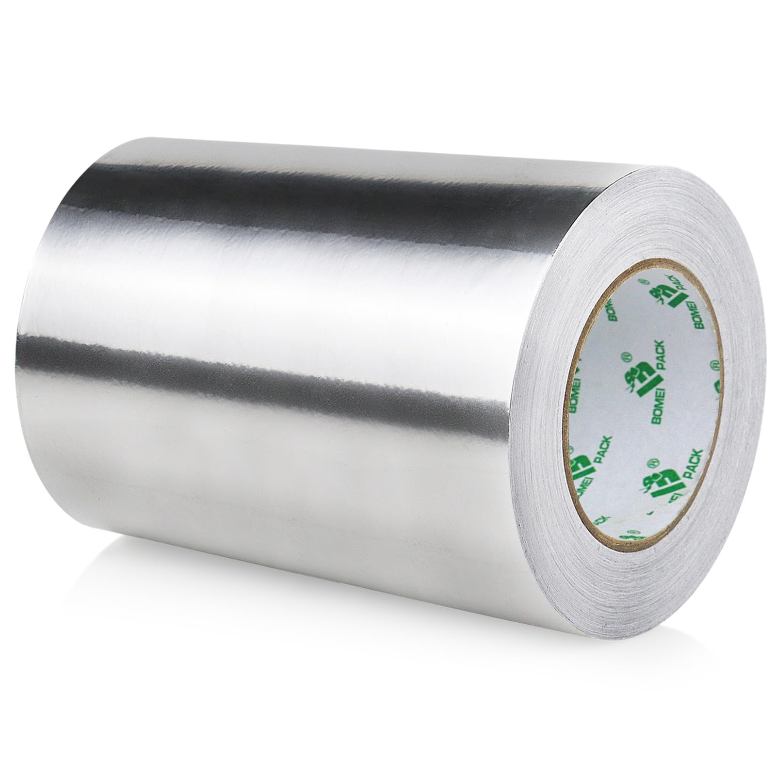 BOMEI PACK Aluminum Foil tape 1 Roll 200mm x 50m for home Ventilation HVAC Ducts Fixing Repairing,Cold heat resistant kitchen Jointing Foil Tape