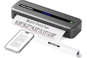 ZOOLION Portable Printer Wireless Travel Compatible with Apple iPhone iPad Android - A4 Inkless Printer Support 8.5x11"/8.26"/4"/3"/2" Thermal Pirnter Paper - Bluetooth Printer for Home Office Dorm Vehicle