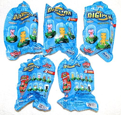 5x Digimon Collectable Original Mini Domez Figurine Blind packs