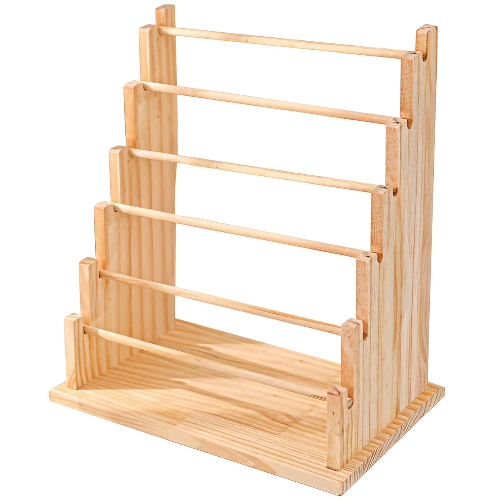 Photo 1 of 6-Layer Wooden Bracelet Display Stand, Adjustable, Detachable, Strong Weight Capacity, Jewelry Storage for Necklaces, Bracelets, Earrings, Ideal for Market Stalls, Night Markets, and Home Display