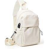 Tactical Backpacks Small Sling Bag Crossbody Backpack Shoulder Bag for Men Women, Multipurpose Anti-Theft Cross Body Chest Bags, One Strap Backpack for Walking Biking Travel Cycling Off White