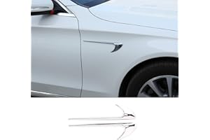 LLKUANG AMG Style Side Air Vent Fender Trim for Mercedes Benz C E GLC Class W205 W213 X253 (Silver)