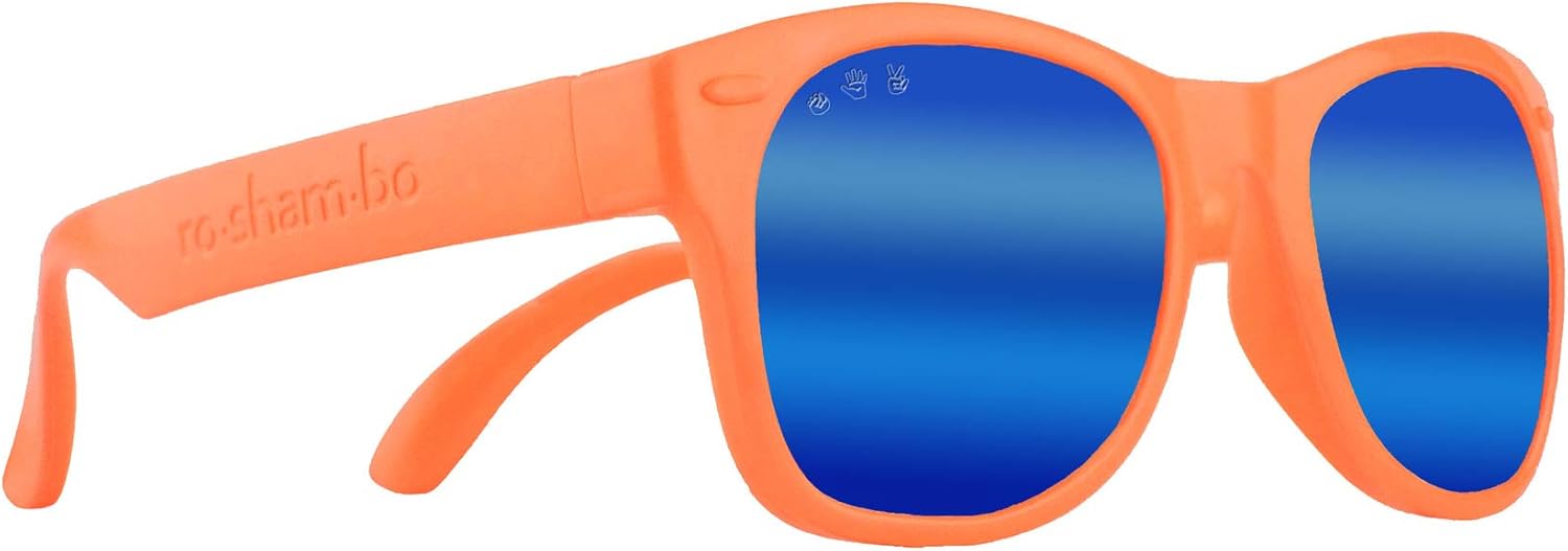 Blippi Mirrored Sunglasses Bendable, Polarized, Orange