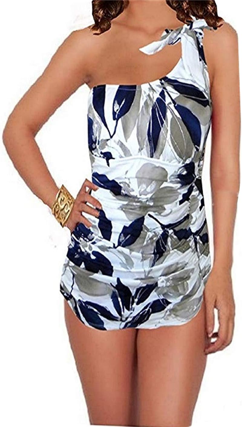 Swimwear Glamour Girl One Shoulder Sheath Swimsuit (8) at Amazon Women