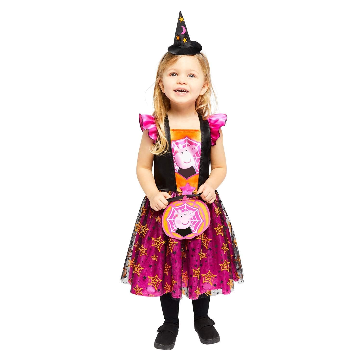 amscan 9907555 Child Girls Official Peppa Pig Witch Halloween Fancy Dress Costume 4-6 Years