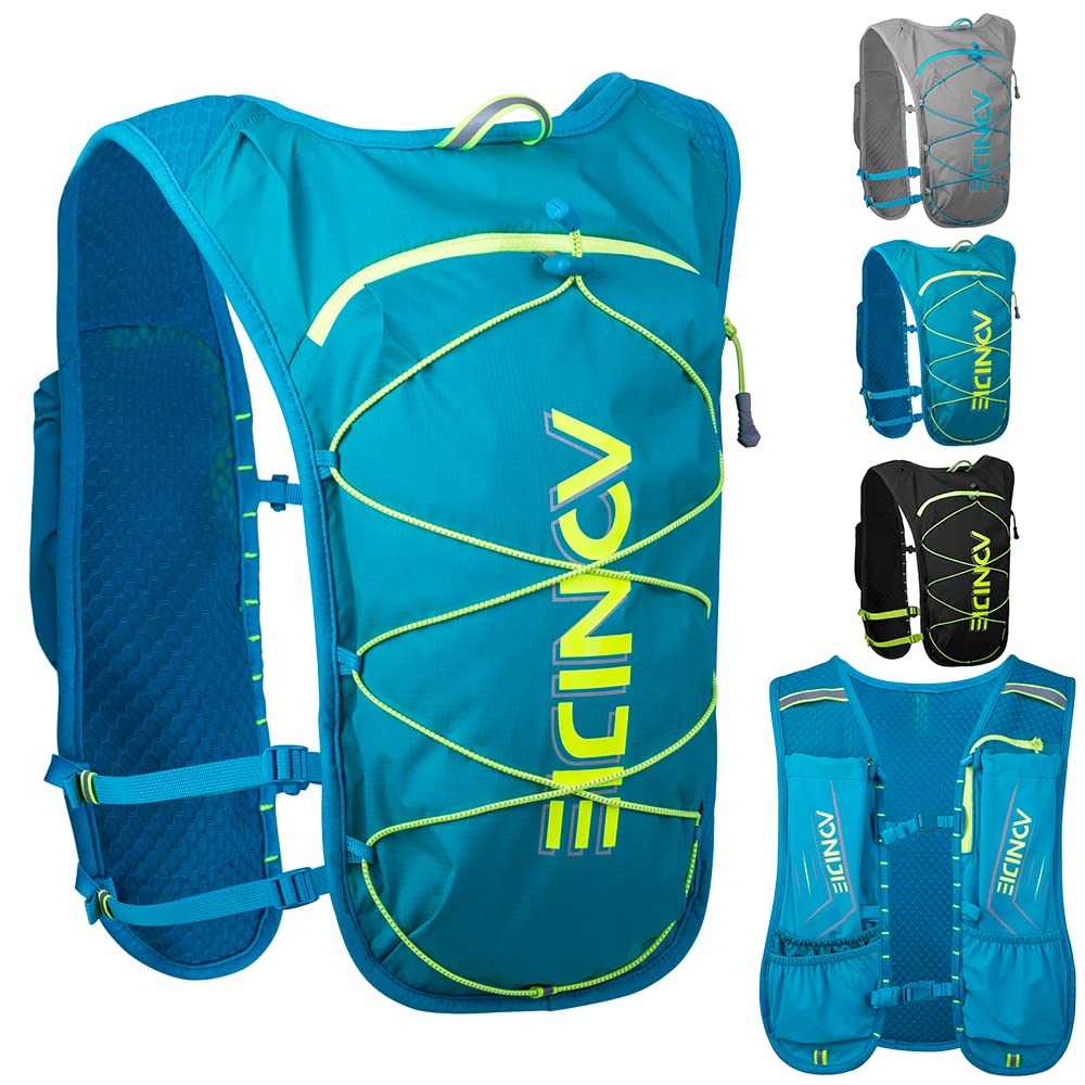 Tyuodna Running Hydration Vest, Lightweight Hydration Backpack Reflective Cycling Rucksack for Women and Men Cycling Running Climbing Hiking Vest Pack (Blue), 42 * 36cm