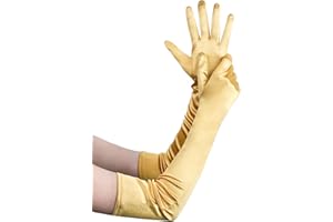 Brimekichio Long Satin Gloves for Women Stretchy Opera Gloves Elbow Length 20in 1920s Costume Party