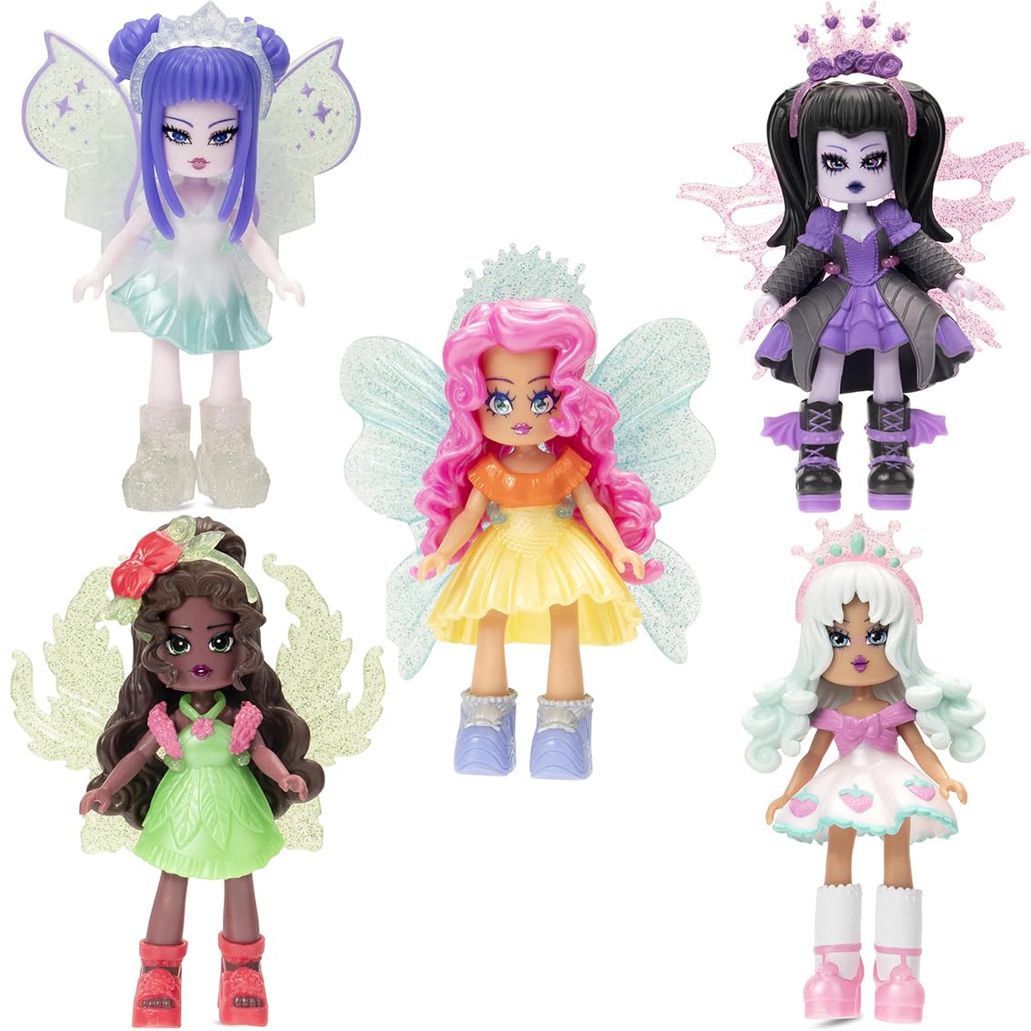 LLAMAXY Royale High 5 Pack Bundle – Fairy Fashion Dolls Series 2 – Includes 5 Virtual Item Codes for Starlight Bow - Mix & Match Outfits, Wearable Wings, – Wings Become Rings - Ages 5+