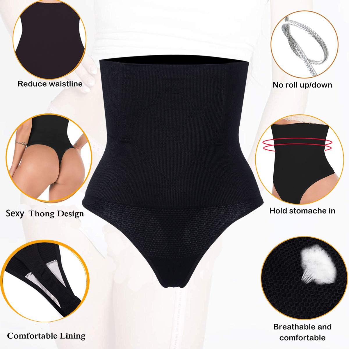 Hioffer 328 Women Waist Cincher Girdle Tummy Slimmer Sexy Thong Panty Shapewear at  Women’s Clothing store