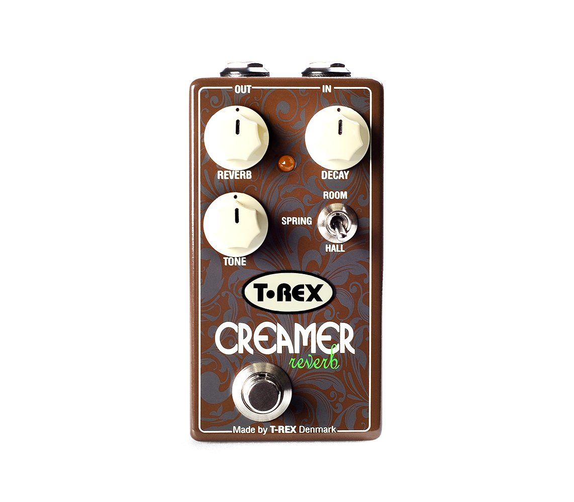T-Rex Engineering CREAMER Reverb Guitar Effects Pedal Provides Room, Spring, and Hall Reverb with Tone Control (10092)