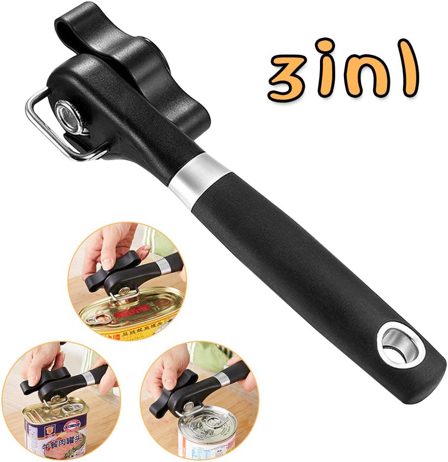 Smooth Edge Can openers, Lidasen Safety Stainless Steel can openers, Multifunctional Hand held