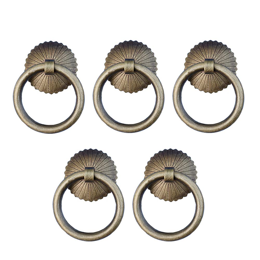 SEIWEI Ring Pull Handles, 40mm Antique Drawer Handles, Drawer Ring Pull Handles Vintage Antique Ring Pull Handle for Door Cabinets Drawer Cupboard