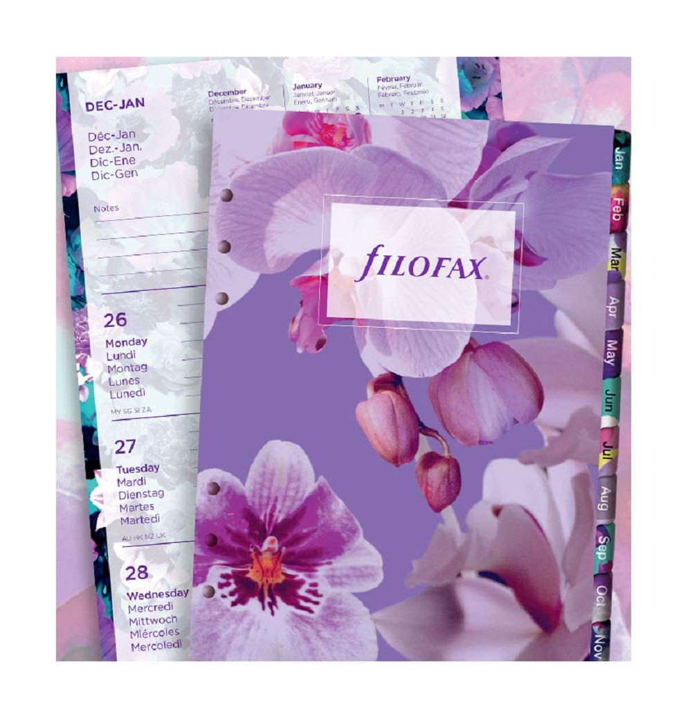 Filofax A5 Floral Illustrated 2021 Diary Refill Pack