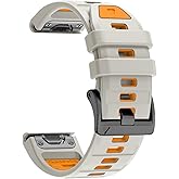 22mm & 26mm Watch Band for Garmin Fenix 8 47mm/51mm, Fenix 7/6/5, Fenix 7X/6X/5X, Epix Pro Gen 2 47mm/51mm, Forerunner 965/955/945, Quick Fit Soft Silicone Strap for Instinct 2X, Tactix Delta/Enduro