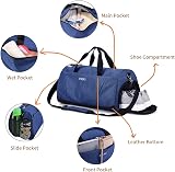 KASIBON Gym Bag with Shoes Compartment, Wet Pocket, Travel Duffle view 2