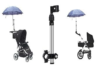 LL-Golf® ausziehbarer Schirmhalter bis zu 40cm für Kinderwagen/Fahrrad/Rollstuhl/Trolley/Buggy/Golf zur Befestigung an RUNDEN