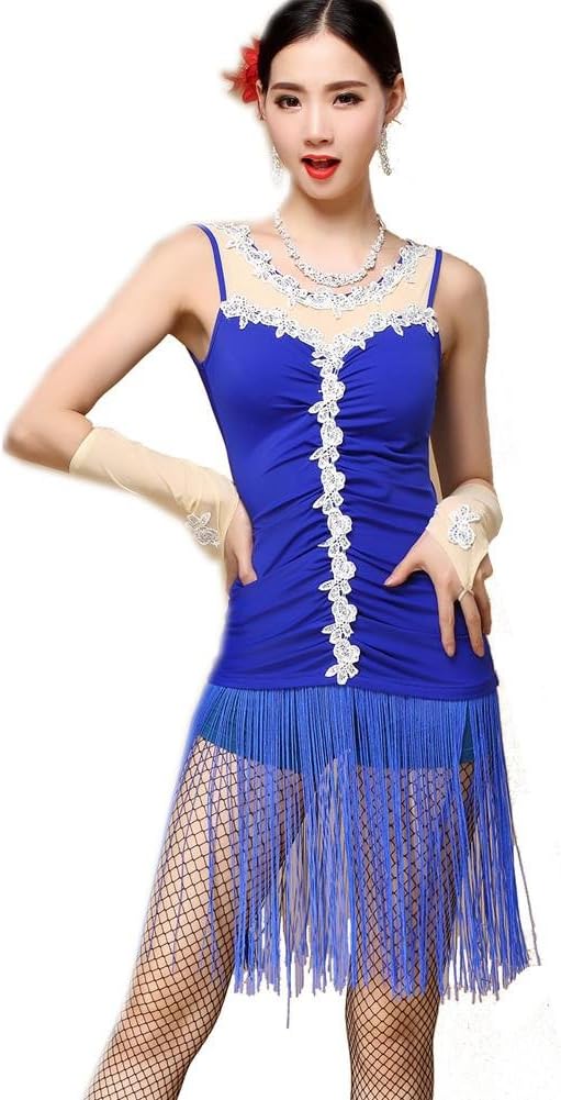 Wgwioo Modern Women Professional Performance Latin Dance outfit Strap Tassel Diamond Handmade costume Sequins Embroidery Dress clothes