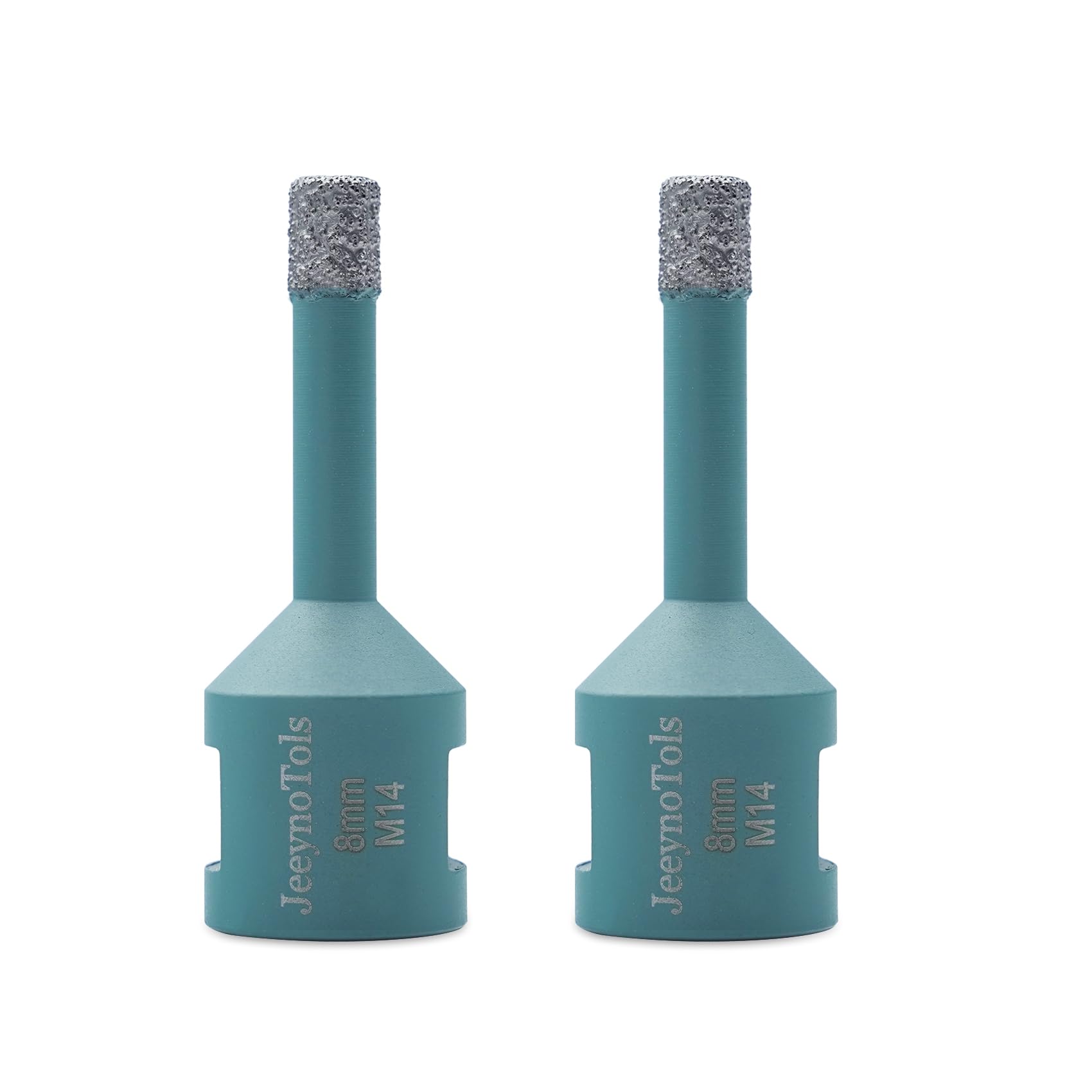JeeynoTols Dry Diamond Core Drill Bit 2pcs 8mm - Brazed Diamond Drill Bit for Porcelain Tiles,Stoneware,Ceramic,Marble,Granite,Suitable For Angle Grinders,with M14 thread