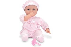 Melissa & Doug Mine to Love Jenna 12" Baby Doll with Moving Eyes, Thumb & Pacifier Sucking Action, Doll Clothes & Accessories, Toddler Toys for Girls & Boys Ages 18 Mo+