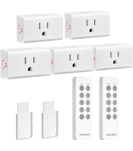 JTD ® 5 Pack Remote Control Outlet Switch 3rd Generation Energy Saving Auto-programmable Wireless Electrical Plug Switch for Household Appliances Lighting & Electrical Equipment (2 Remotes JTD ® 5 Pack Remote Control Outlet Switch 3rd Generation Energy Saving Auto-programmable Wireless Electrical Plug Switch for Household Appliances Lighting & Electrical Equipment (2 Remotes