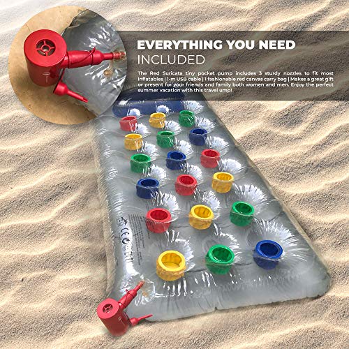 Red Suricata Rechargeable Air pump Lightweight, USB, portable