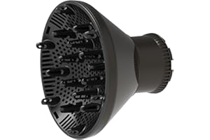 RIJATRAGAR Universal Hair Diffuser Adaptable Hair Dryer Attachment for Blow Dryer Nozzles from 1.7 to 2.2 inch Diameter (Black)