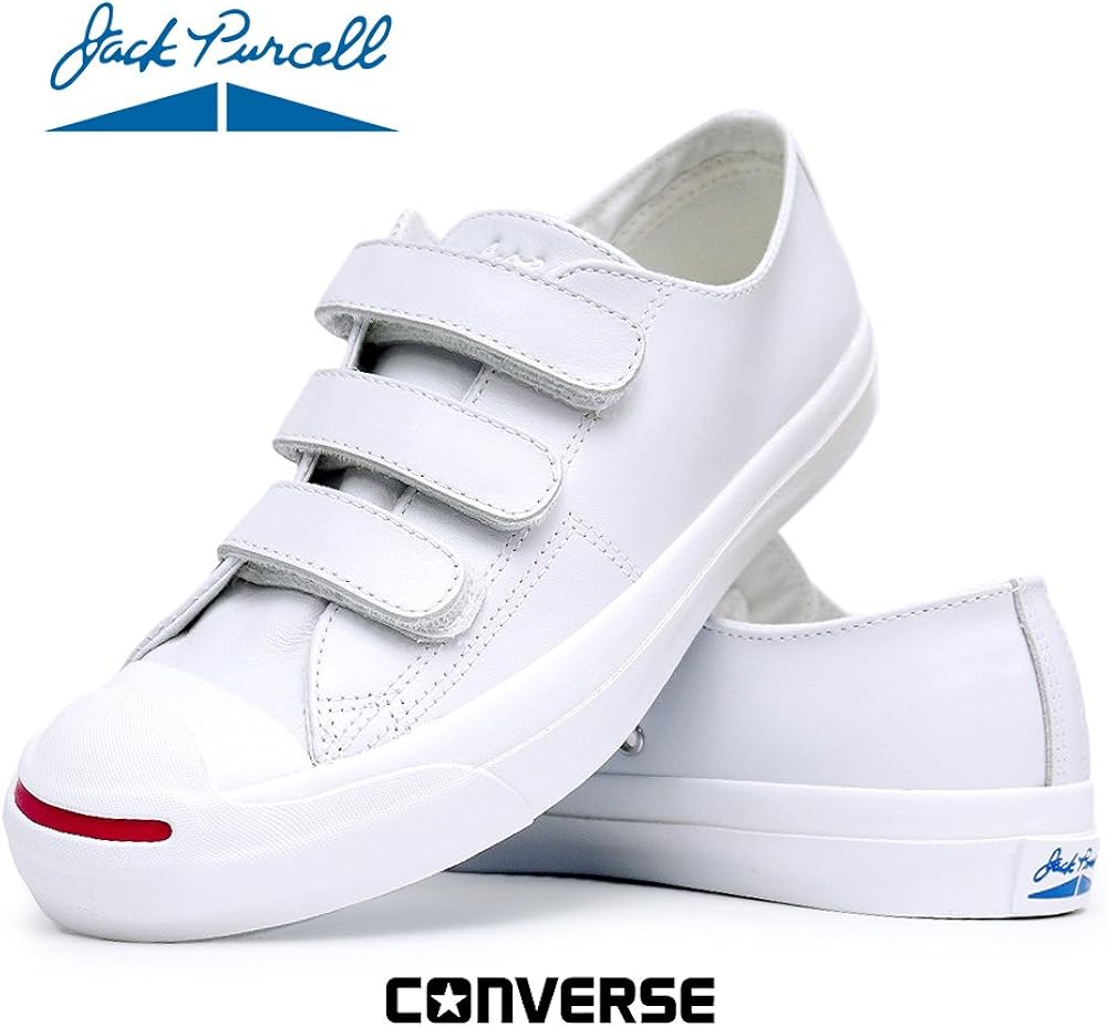 Amazon コンバース ジャックパーセル V 3 レザー 2 メンズ レディース スニーカー ベルクロ レザースニーカー Jackpurcell V 3 Leather Ii 1ck772 ホワイト 25 0cm Usa6 5 スニーカー